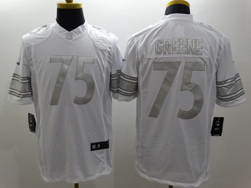 Nike Steelers #75 Joe Greene White Men's Stitched NFL Limited Platinum Jersey