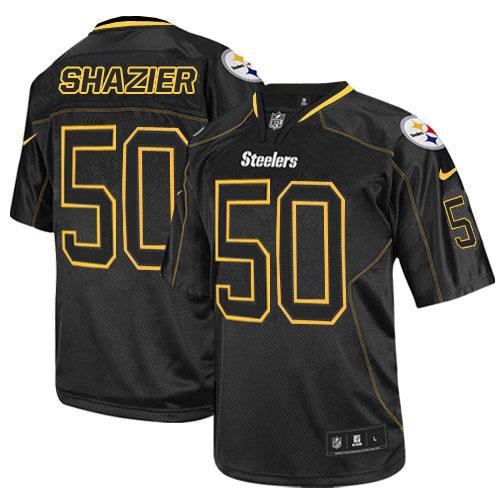 Nike Steelers #50 Ryan Shazier Lights Out Black Men's Stitched NFL Elite Jersey - Click Image to Close