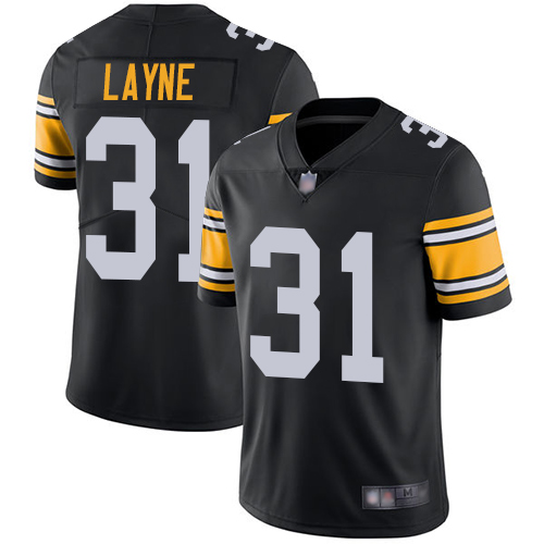 Steelers #31 Justin Layne Black Alternate Men's Stitched Football Vapor Untouchable Limited Jersey - Click Image to Close