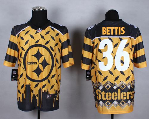 Nike Steelers #36 Jerome Bettis Gold Men's Stitched NFL Elite Noble Fashion Jersey