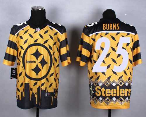 Nike Steelers #25 Artie Burns Gold Men's Stitched NFL Elite Noble Fashion Jersey