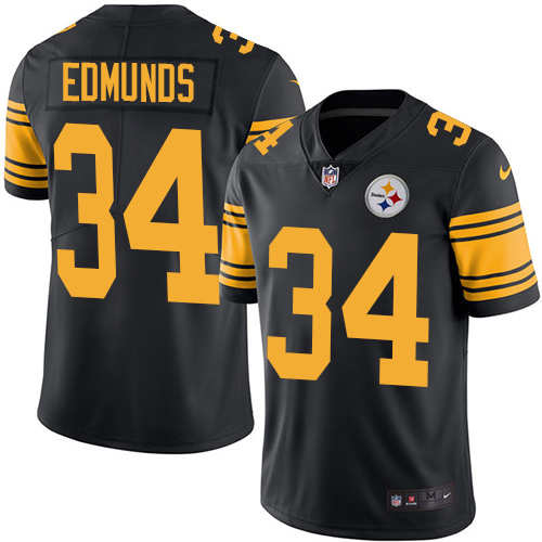 Nike Steelers #34 Terrell Edmunds Black Men's Stitched NFL Limited Rush Jersey - Click Image to Close