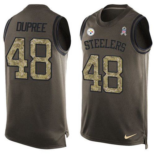 Nike Steelers #48 Bud Dupree Green Men's Stitched NFL Limited Salute To Service Tank Top Jersey