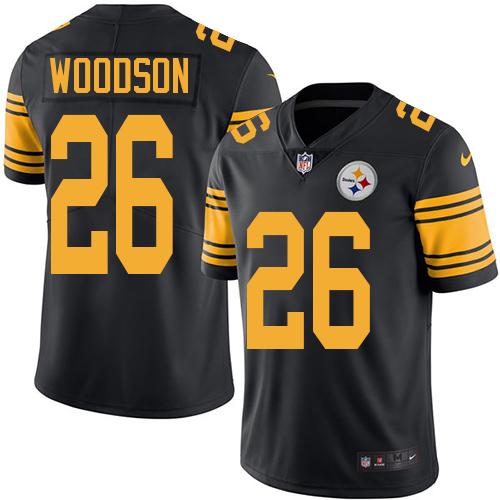 Nike Steelers #26 Rod Woodson Black Men's Stitched NFL Limited Rush Jersey - Click Image to Close