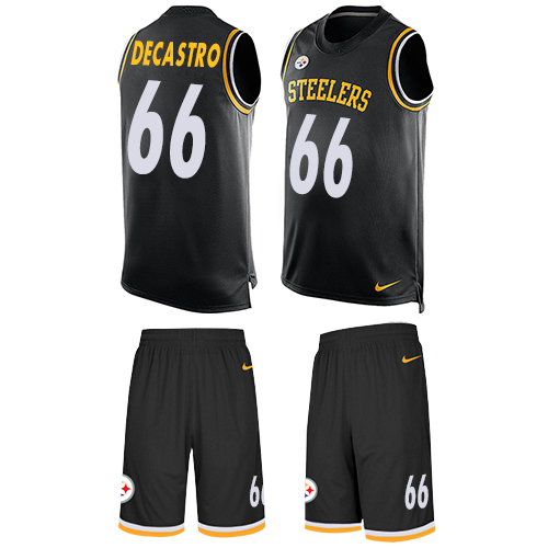 Nike Steelers #66 David DeCastro Black Team Color Men's Stitched NFL Limited Tank Top Suit Jersey - Click Image to Close