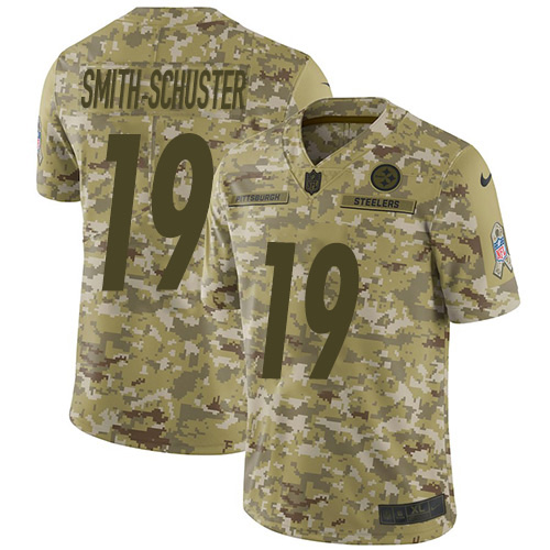 Nike Steelers #19 JuJu Smith-Schuster Camo Men's Stitched NFL Limited 2018 Salute To Service Jersey