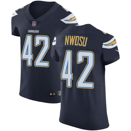 Nike Chargers #42 Uchenna Nwosu Navy Blue Team Color Men's Stitched NFL Vapor Untouchable Elite Jersey