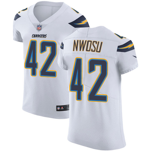 Nike Chargers #42 Uchenna Nwosu White Men's Stitched NFL Vapor Untouchable Elite Jersey