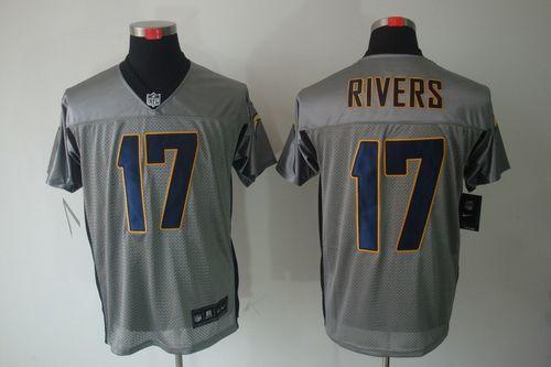 Nike Chargers #17 Philip Rivers Grey Shadow Men's Stitched NFL Elite Jersey