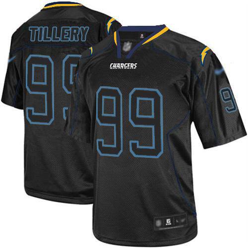 Chargers #99 Jerry Tillery Lights Out Black Men's Stitched Football Elite Jersey - Click Image to Close