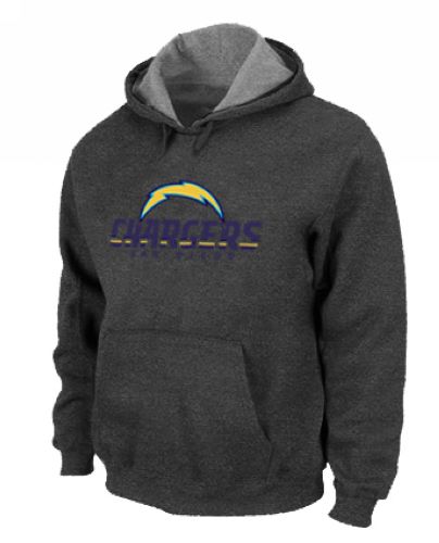 Los Angeles Chargers Authentic Logo Pullover Hoodie Dark Grey