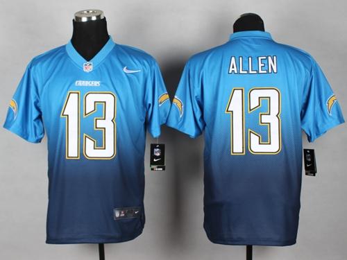 Nike Chargers #13 Keenan Allen Electric Blue/Navy Blue Men's Stitched NFL Elite Fadeaway Fashion Jersey