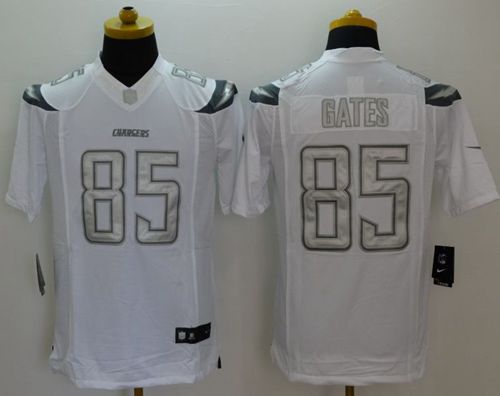 Nike Chargers #85 Antonio Gates White Men's Stitched NFL Limited Platinum Jersey