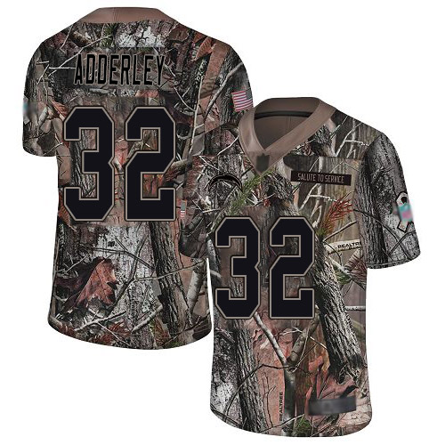 Chargers #32 Nasir Adderley Camo Men's Stitched Football Limited Rush Realtree Jersey - Click Image to Close