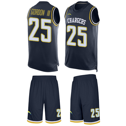 Chargers #25 Melvin Gordon III Navy Blue Team Color Men's Stitched Football Limited Tank Top Suit Jersey