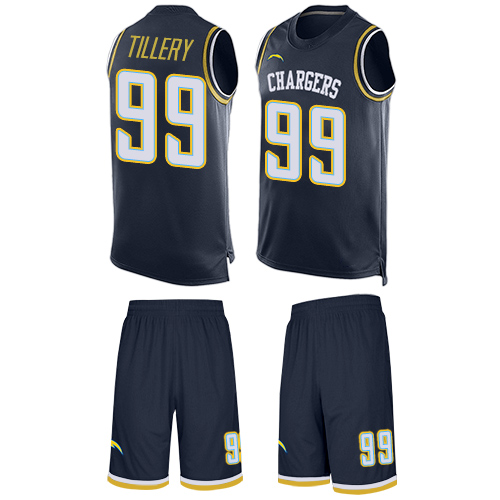 Chargers #99 Jerry Tillery Navy Blue Team Color Men's Stitched Football Limited Tank Top Suit Jersey