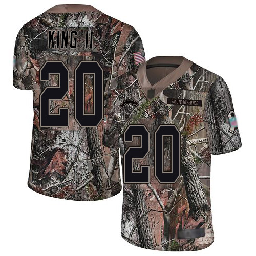 Chargers #20 Desmond King II Camo Men's Stitched Football Limited Rush Realtree Jersey