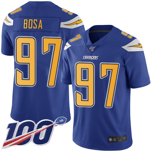 Chargers #97 Joey Bosa Electric Blue Men's Stitched Football Limited Rush 100th Season Jersey - Click Image to Close