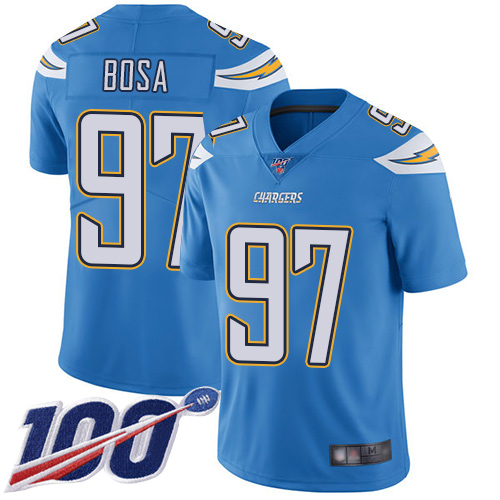 Chargers #97 Joey Bosa Electric Blue Alternate Men's Stitched Football 100th Season Vapor Limited Jersey