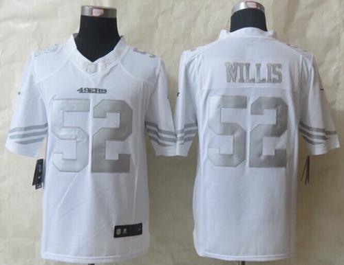 Nike 49ers #52 Patrick Willis White Men's Stitched NFL Limited Platinum Jersey