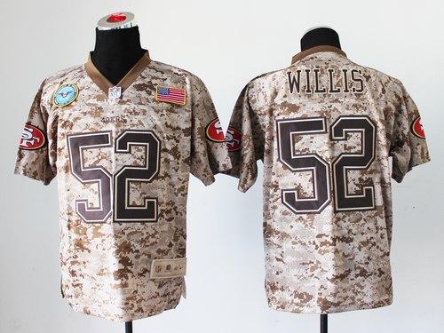 Nike 49ers #52 Patrick Willis Camo Men's Stitched NFL New Elite USMC Jersey