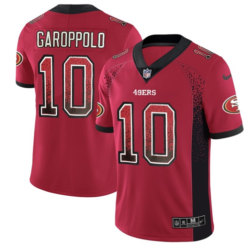 Nike 49ers #10 Jimmy Garoppolo Red Team Color Men's Stitched NFL Limited Rush Drift Fashion Jersey