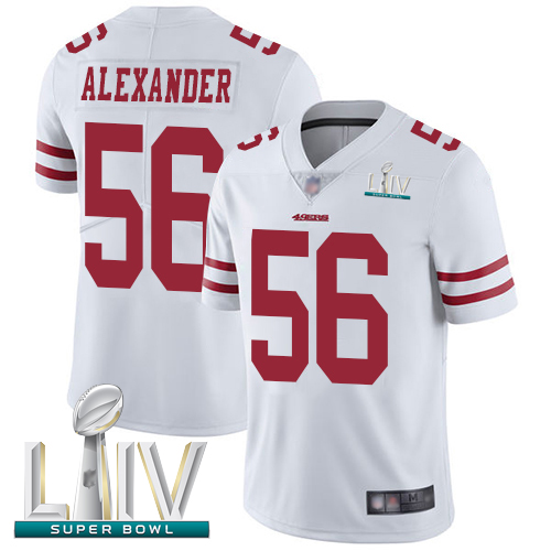 49ers #56 Kwon Alexander White Super Bowl LIV Bound Men's Stitched Football Vapor Untouchable Limited Jersey