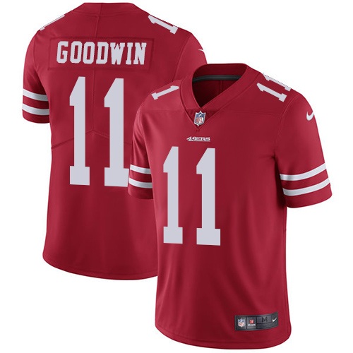 Nike 49ers #11 Marquise Goodwin Red Team Color Men's Stitched NFL Vapor Untouchable Limited Jersey - Click Image to Close