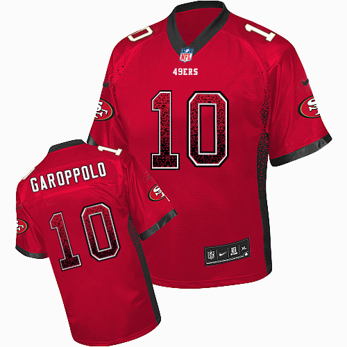 Nike 49ers #10 Jimmy Garoppolo Red Team Color Men's Stitched NFL Elite Drift Fashion Jersey