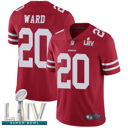 49ers #20 Jimmie Ward Red Team Color Super Bowl LIV Bound Men's Stitched Football Vapor Untouchable Limited Jersey - Click Image to Close