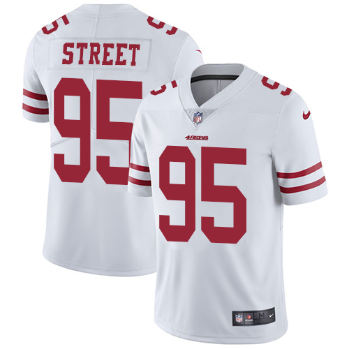 Nike 49ers #95 Kentavius Street White Men's Stitched NFL Vapor Untouchable Limited Jersey - Click Image to Close