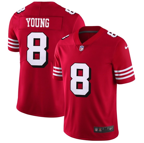 Nike 49ers #8 Steve Young Red Team Color Men's Stitched NFL Vapor Untouchable Limited II Jersey - Click Image to Close