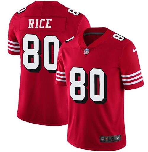 Nike 49ers #80 Jerry Rice Red Team Color Men's Stitched NFL Vapor Untouchable Limited II Jersey