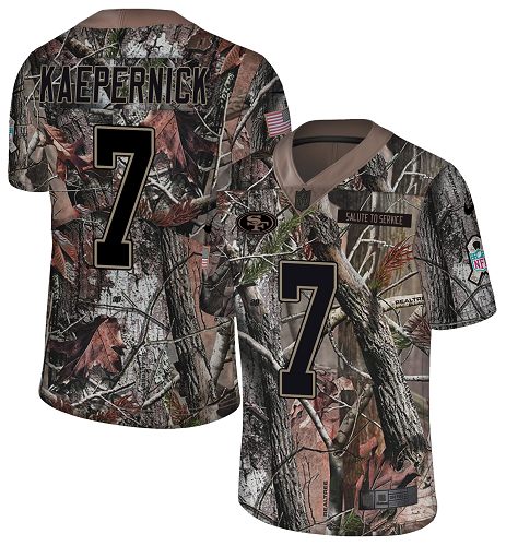 Nike 49ers #7 Colin Kaepernick Camo Men's Stitched NFL Limited Rush Realtree Jersey