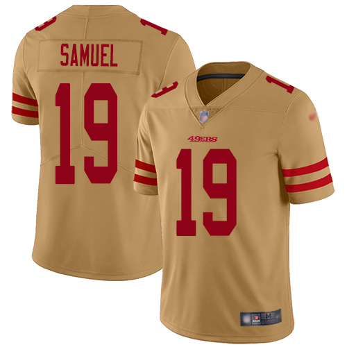 49ers #19 Deebo Samuel Gold Men's Stitched Football Limited Inverted Legend Jersey