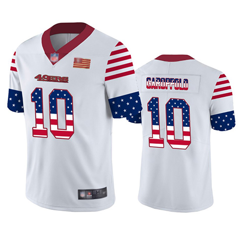 49ers #10 Jimmy Garoppolo White Men's Stitched Football Limited Independence Day Jersey