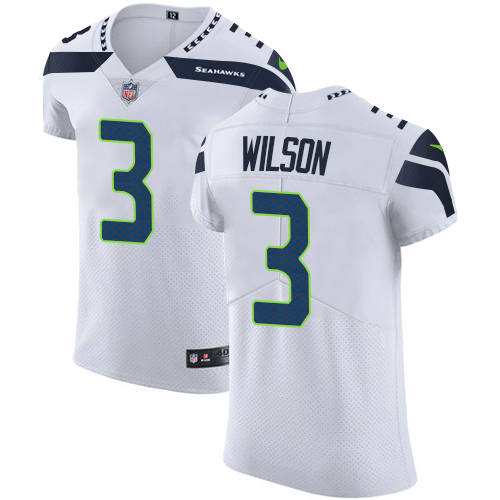 Nike Seahawks #3 Russell Wilson White Men's Stitched NFL Vapor Untouchable Elite Jersey - Click Image to Close