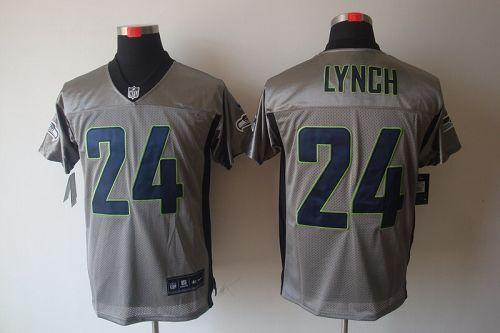 Nike Seahawks #24 Marshawn Lynch Grey Shadow Men's Stitched NFL Elite Jersey