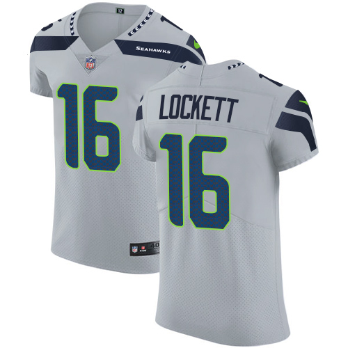 Nike Seahawks #16 Tyler Lockett Grey Alternate Men's Stitched NFL Vapor Untouchable Elite Jersey