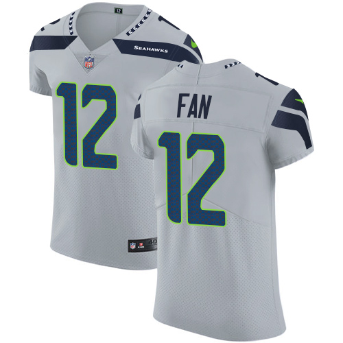 Nike Seahawks #12 Fan Grey Alternate Men's Stitched NFL Vapor Untouchable Elite Jersey - Click Image to Close