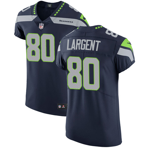 Nike Seahawks #80 Steve Largent Steel Blue Team Color Men's Stitched NFL Vapor Untouchable Elite Jersey