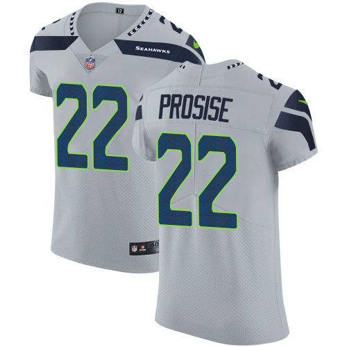 Nike Seahawks #22 C. J. Prosise Grey Alternate Men's Stitched NFL Vapor Untouchable Elite Jersey - Click Image to Close