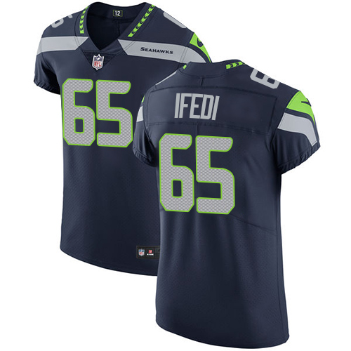 Nike Seahawks #65 Germain Ifedi Steel Blue Team Color Men's Stitched NFL Vapor Untouchable Elite Jersey - Click Image to Close