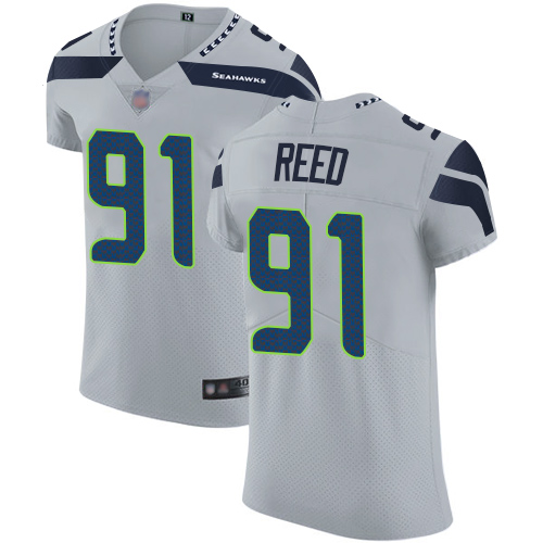 Seahawks #91 Jarran Reed Grey Alternate Men's Stitched Football Vapor Untouchable Elite Jersey