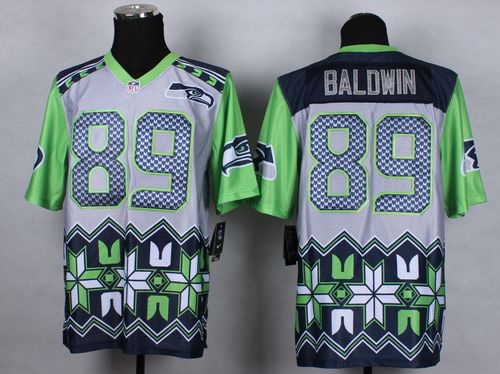 Nike Seahawks #89 Doug Baldwin Grey Men's Stitched NFL Elite Noble Fashion Jersey