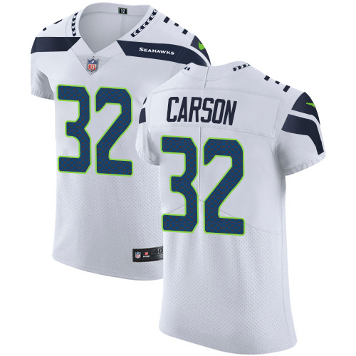 Nike Seahawks #32 Chris Carson White Men's Stitched NFL Vapor Untouchable Elite Jersey