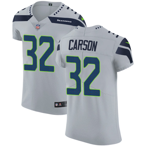 Nike Seahawks #32 Chris Carson Grey Alternate Men's Stitched NFL Vapor Untouchable Elite Jersey