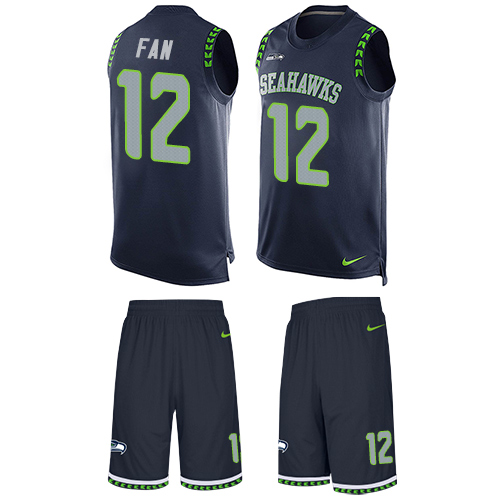 Nike Seahawks #12 Fan Steel Blue Team Color Men's Stitched NFL Limited Tank Top Suit Jersey