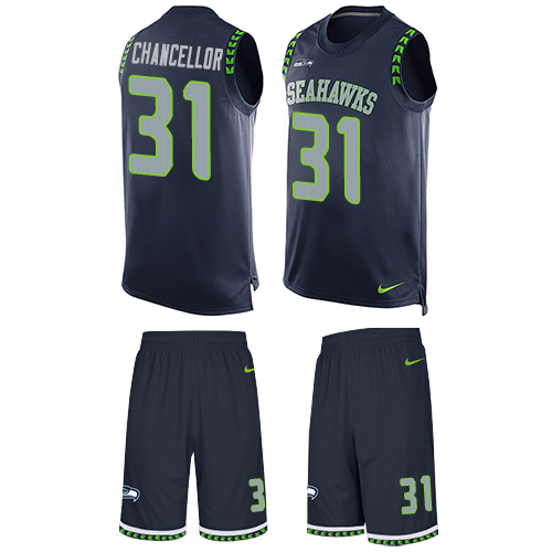 Nike Seahawks #31 Kam Chancellor Steel Blue Team Color Men's Stitched NFL Limited Tank Top Suit Jersey