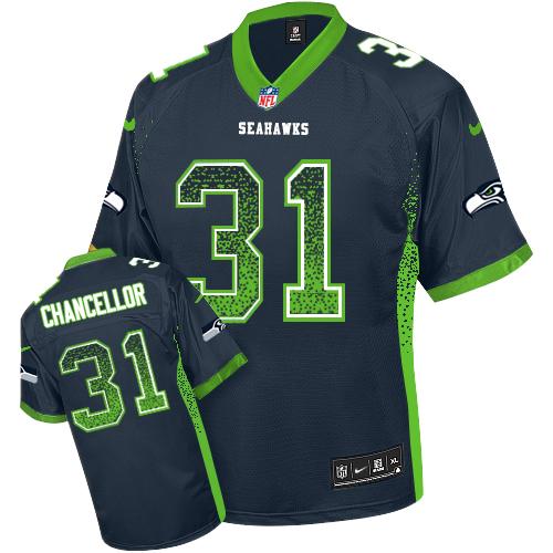 Nike Seahawks #31 Kam Chancellor Steel Blue Team Color Men's Stitched NFL Elite Drift Fashion Jersey